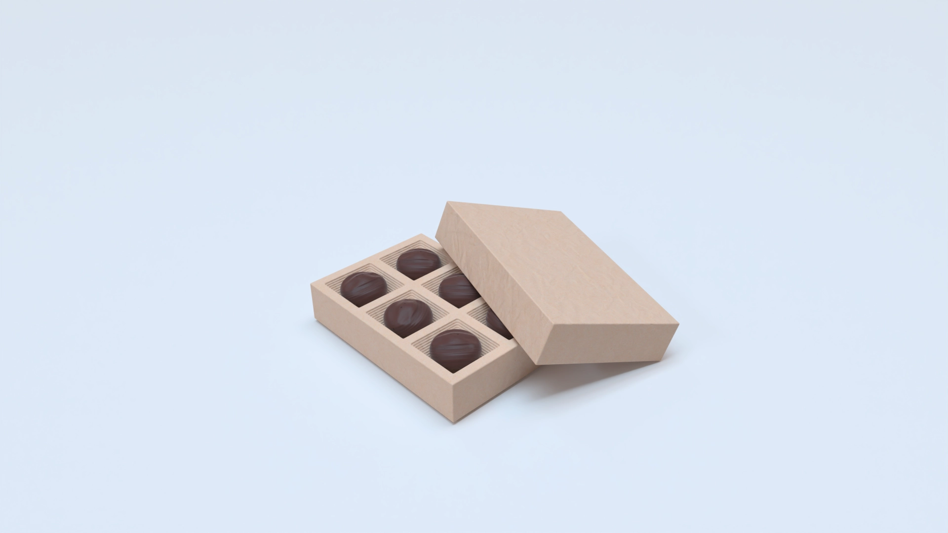 Chocolate box with lid mockup 512040, a 3D model on Womp