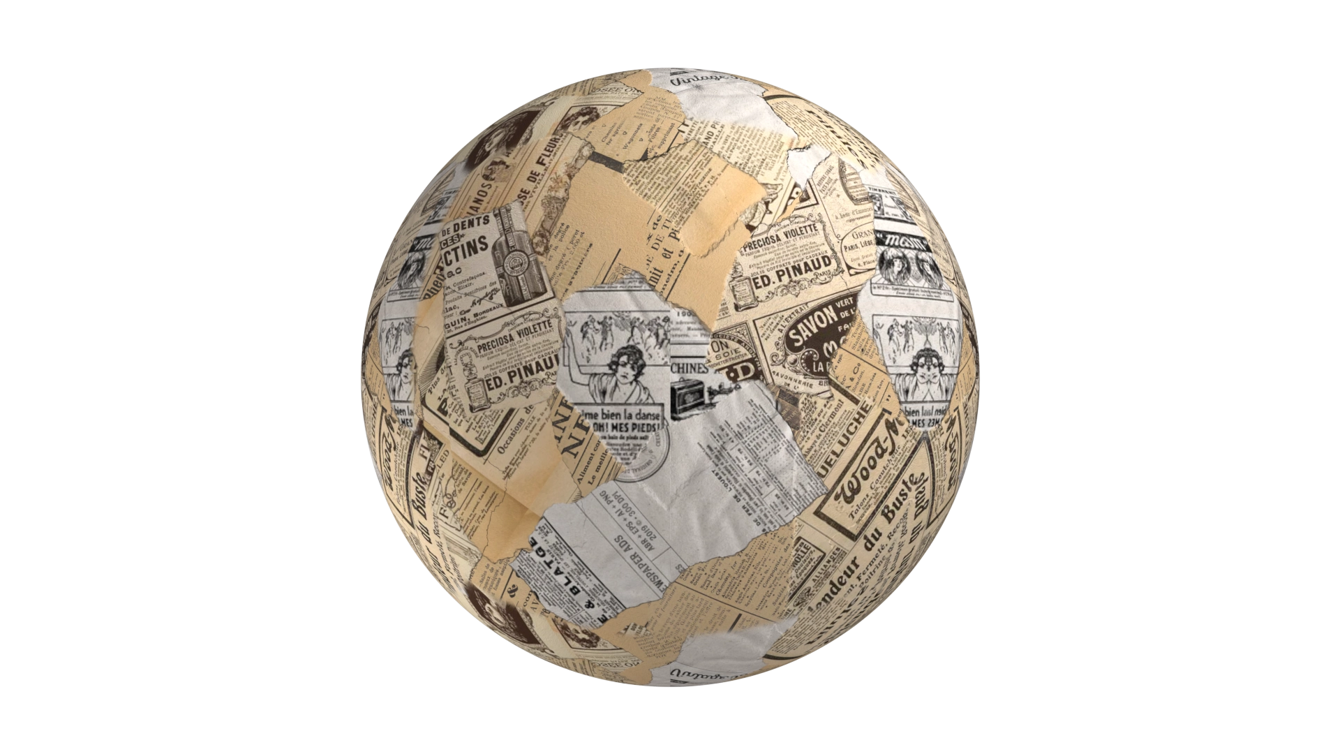 Newspaper Scraps, a 3D material on Womp
