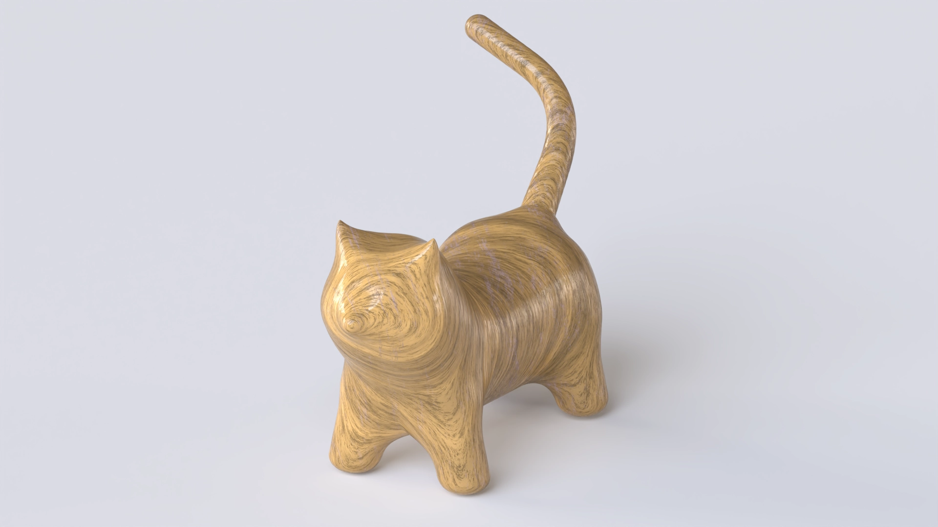 Wooden Cat 2, a 3D model on Womp