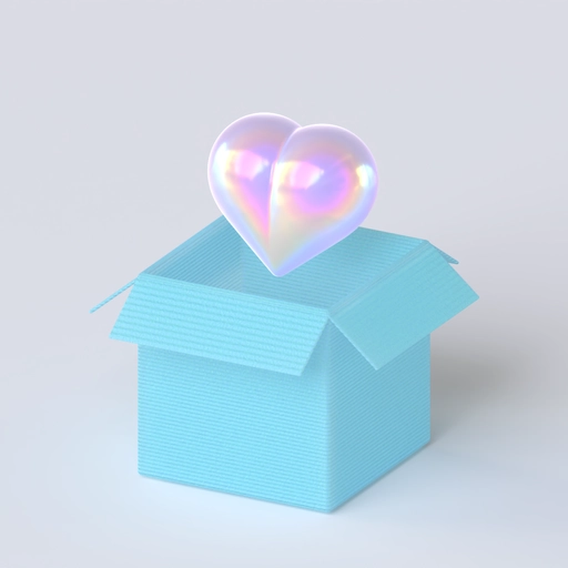Box And Heart Icon 3D model