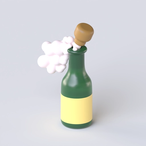 Champagne Bottle 3D model