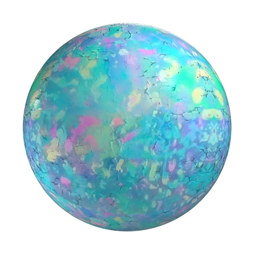Colored Cracked Rubber 3D material