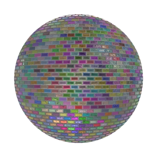 Colored Glass Bricks 3D material