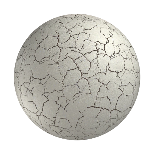 Cracked White Matte Ceramic 3D material