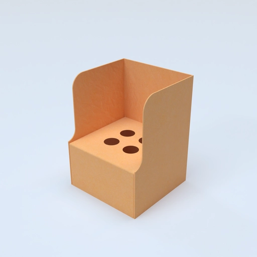 Display Box Folding Bottom Round Hole Mockup 171360 3D model