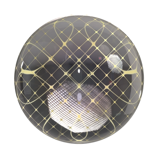 Glass With Gold Grid 3D material