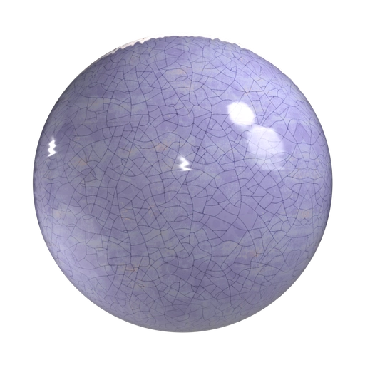 Glossy Blue Cracked Ceramics 3D material