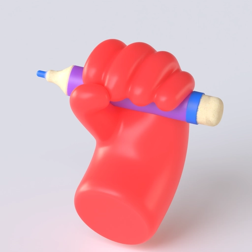 Holding Pencil Icon 3D model