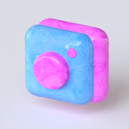 Instagram icon 3D model