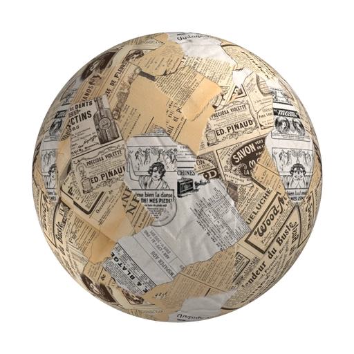 Newspaper Scraps 3D material