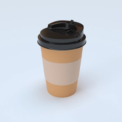 Paper Coffee Cup with Sleeve 511420 3D model