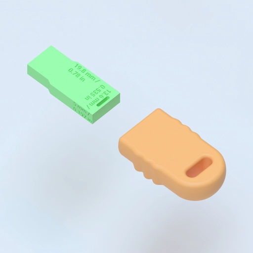 Ribbed USB Case 3D model