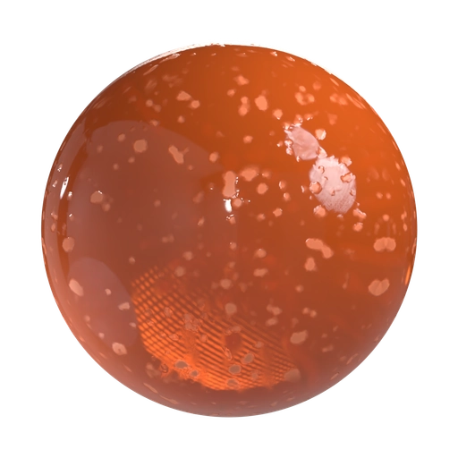 Spotted Orange Translucent Plastic 3D material