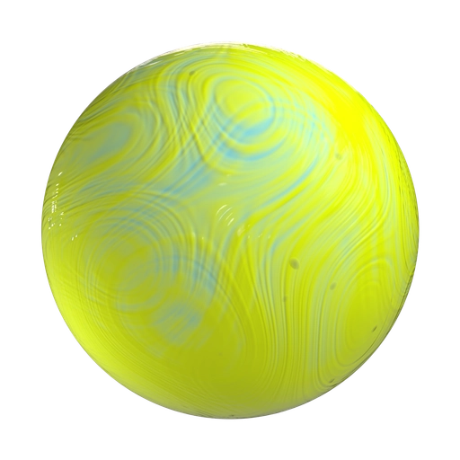 Swirled Lime Yellow Clay 3D material