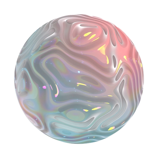Swirled Rainbow Glass 3D material