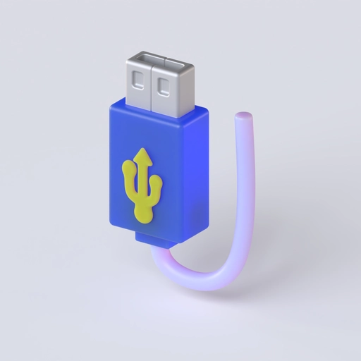 Usb Type A Icon 3D model