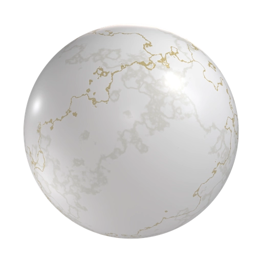 White Marble - Gold Vein 3D material