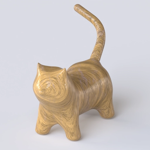 Wooden Cat 2 3D model