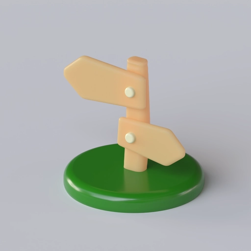 Wooden Signs 3D model