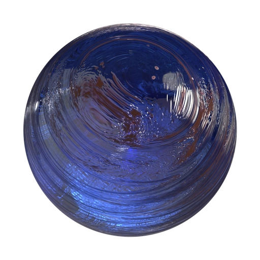 Wrinkled Blue Glass 3D material