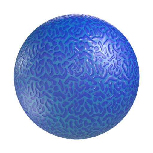 Wrinkled Rubber 2 Blue 3D material