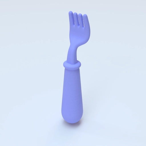 baby food set fork 3D template 1 3D model