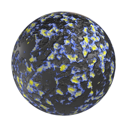 Black Plastic With Colored Spots 3D material