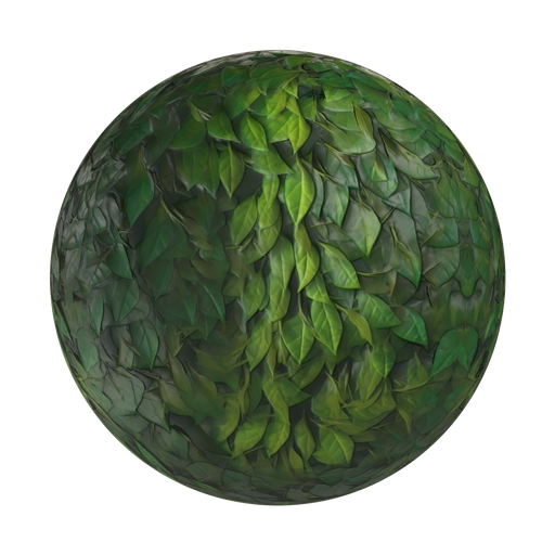 Green Glossy Leaves 3D material