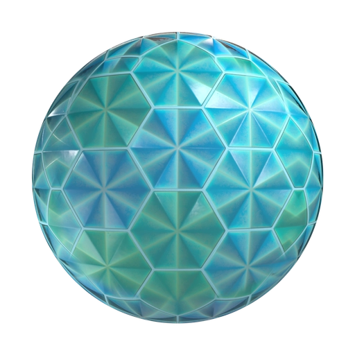Hexagonal Blue Tiles 3D material