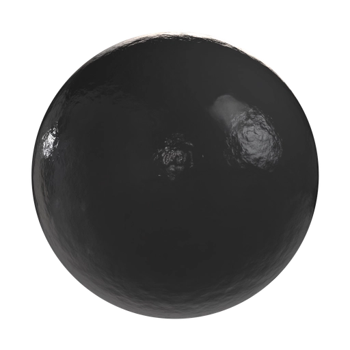 Smooth Black Rubber 3D material