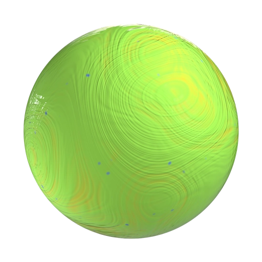 Swirled Lime Green Clay 3D material