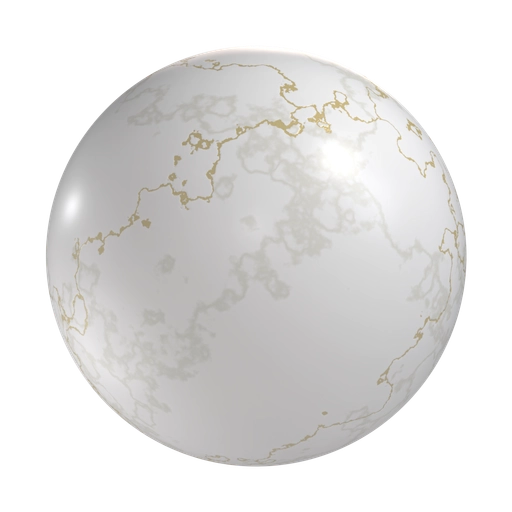 White Marble - Gold Vein 3D material