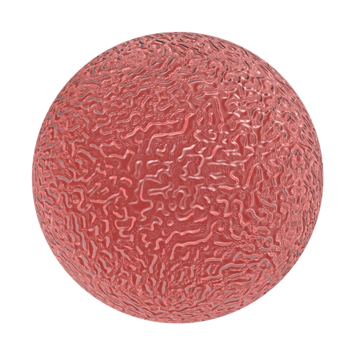 Wrinkled Red Rubber 3D material